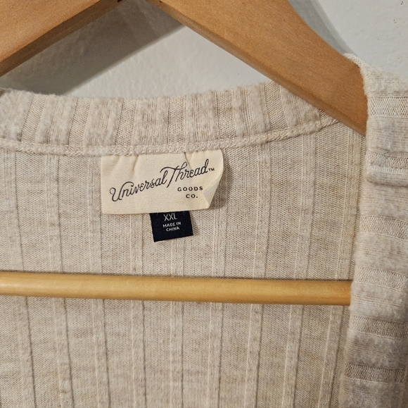 Universal Thread Beige Ribbed Cardigan - Picture 2 of 2